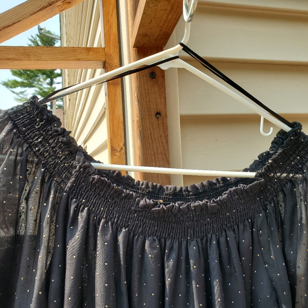 Zara Off Shoulder Black Top - Picture 3 of 6